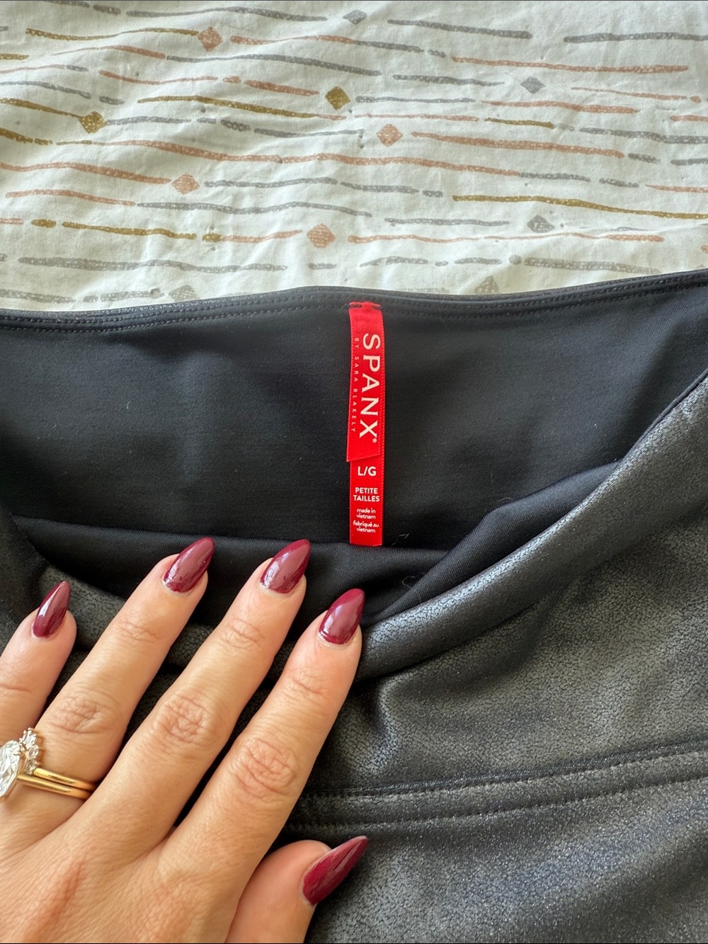 SPANX Black Faux-Leather Leggings